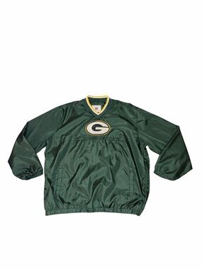 EUC Vintage 🏈 90s Green Bay Packers NFL Football Windbreaker Pullover Jacket XL